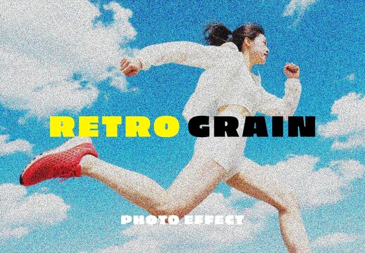Retro Grain Photo Effect For Poster And Social Media Design