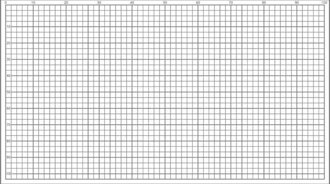 Grid paper showcases a precise rectangular layout with fine grey lines designed for technical drafting.