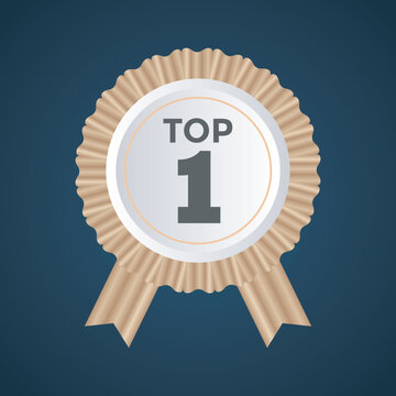 badge sign for top 1 award to a winner with the best ranking