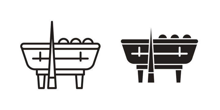 Pool table icon for mobile application, button and website design.