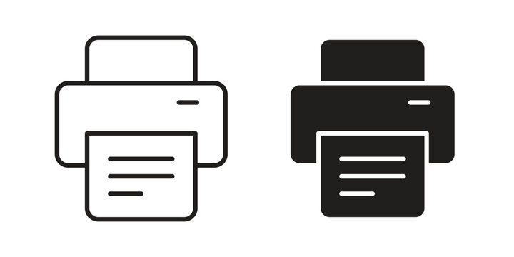 Printer icon for mobile application, button and website design.