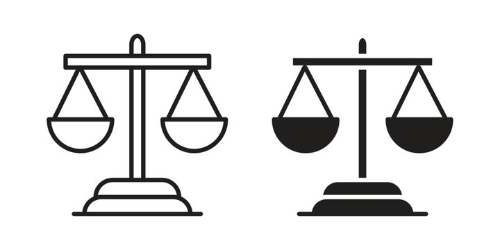 Scales icon for mobile application, button and website design.