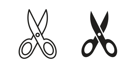 Fototapeta premium Scissors icon for mobile application, button and website design.