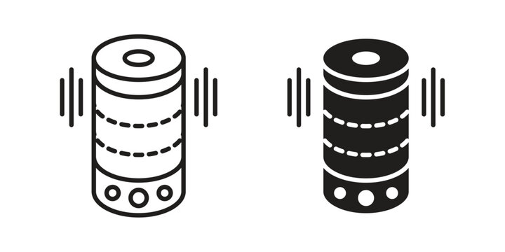 Smart speaker icon for mobile application, button and website design.