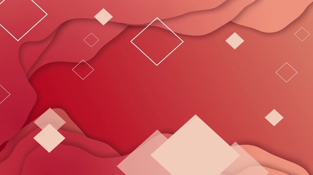 Abstract layered background with floating geometric diamond shapes and soft paper cut waves animation