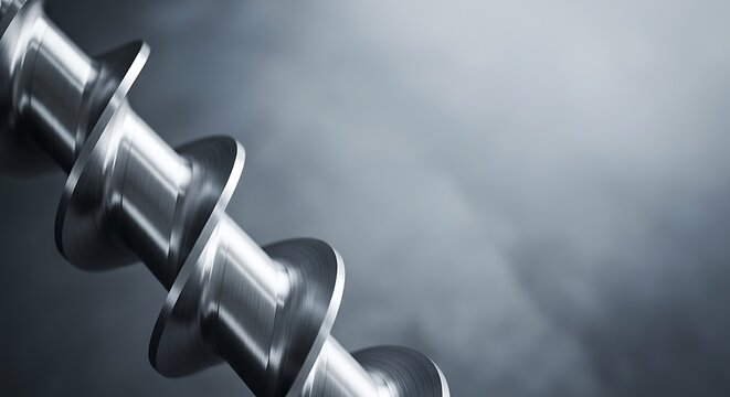 Shiny metallic industrial auger conveying smooth rotational power and efficient material transport
