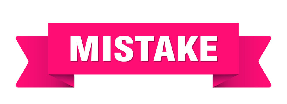 mistake ribbon isolated on transparent background. mistake ribbon
