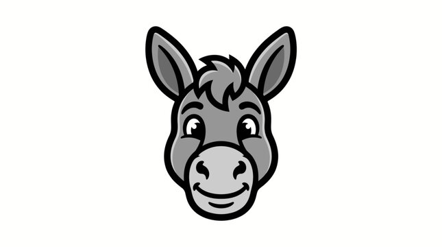 Smiling cartoon donkey face closeup.