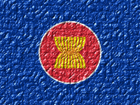 ASEAN Flag with Organic Natural Texture - SVG Vector Illustration