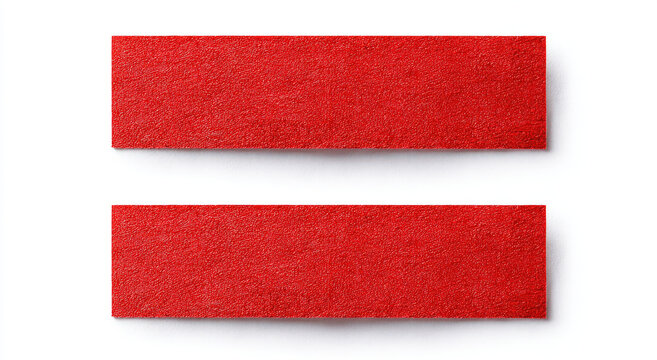 Two parallel vibrant red rectangular shapes on a clean white background