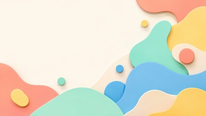Obraz premium Atmospheric Abstract Pastel Shapes Background with Copy Space