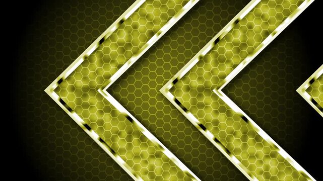 Abstract background with diagonal chevron shapes and hexagon pattern animation