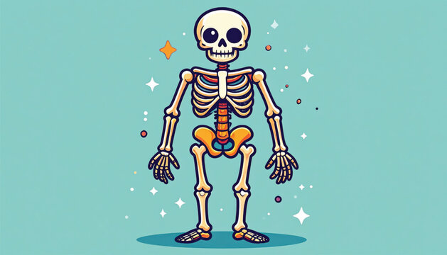 Detailed illustration of a human skeleton.
