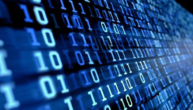 Abstract Digital Background Representing Futuristic Technology Information Binary Code Data Stream