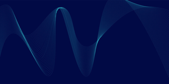 Abstract wave line pattern on dark blue background. Futuristic technology concept. simple design