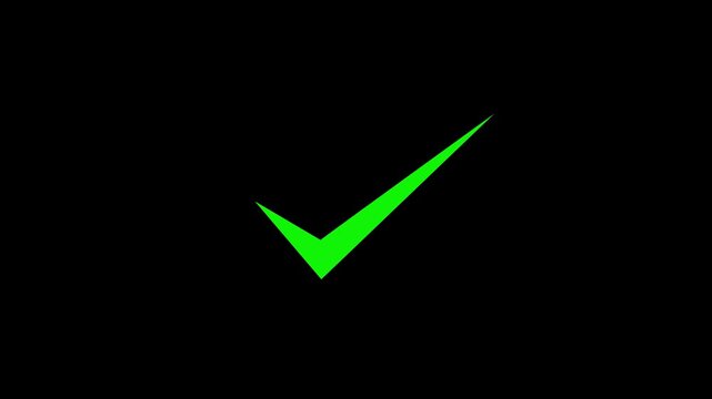 Check mark simple symbol of approval success and correct choice animation