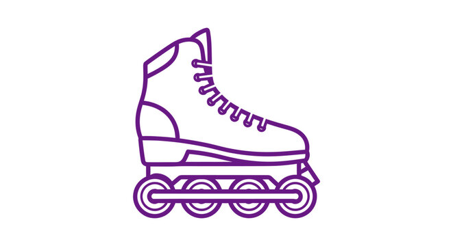 Inline skate with four wheels.
