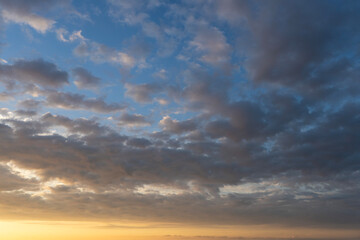 Fototapeta premium Sunset sky with beautiful clouds. Nature sky background.