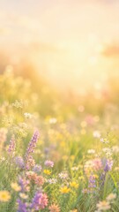 Obraz premium Dreamy Wildflower Meadow Vertical Background