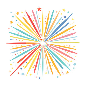 Colorful fireworks burst vector pattern
