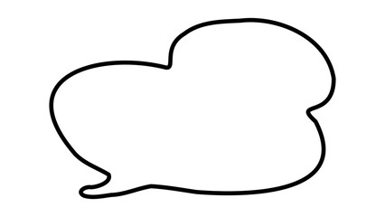 ゆるい手描きの瓢箪型話す吹き出し。シンプルな吹き出し © Hazki