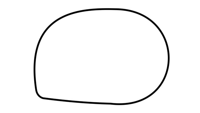 ゆるい手描きの卵形吹出し。丸い形の吹き出し。フレーム