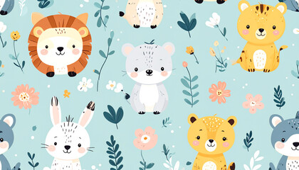 Fototapeta premium Tiere, Kindermotiv, Kindertapete 