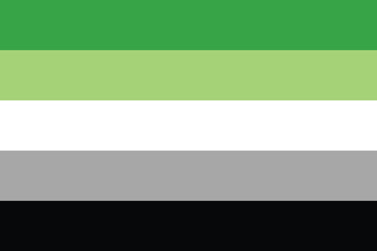  Illustration of the Aromantic Pride Flag. Symbol of sexual minorities. Aromantic pride flag vector illustration.
