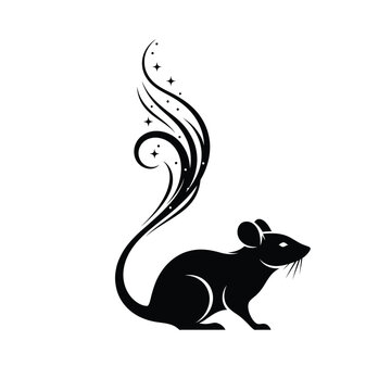 Black silhouette of a mouse 4.