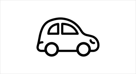 Obraz premium Simple Line Art Icon of a Car.