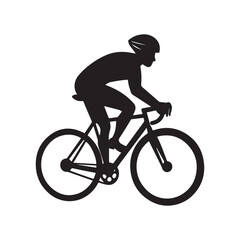 Naklejka premium Silhouette of a cyclist riding a road bike on a white background active lifestyle illustration