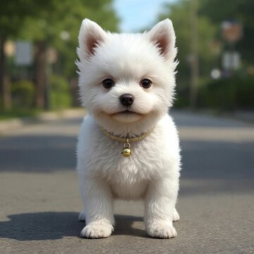 white pomeranian dog