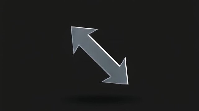 White geometric arrow animation sequence on black background