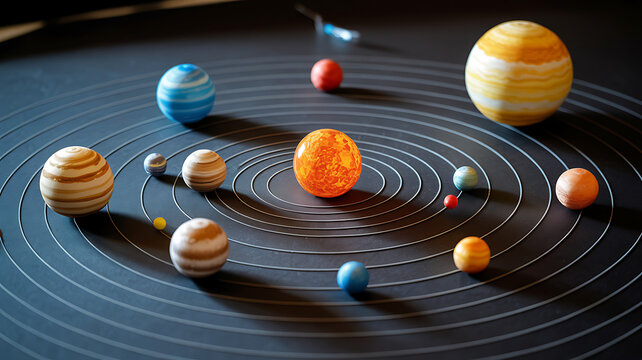Solar system model with planets and orbits