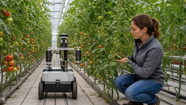 Greenhouse pollination robot
