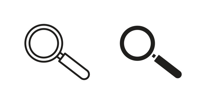 Search icon symbol. Vector outline drawing. Editable stroke.