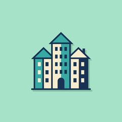 Fototapeta premium A flat vector illustration of a modern apartment building