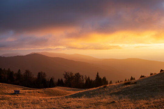 Dramatic mountain landscape on m. Mic - Romania