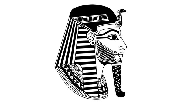 Ancient Egyptian Pharaoh Royal Head Silhouette