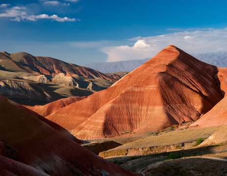 red mountains in xizi azerbaijan