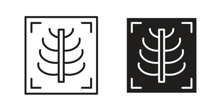 X ray icon symbol. Vector outline drawing. Editable stroke.