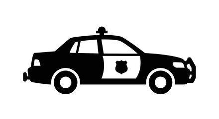 Police Car Silhouette Icon Vector Graphic © Asbut