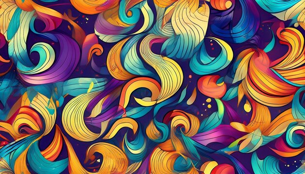 seamless carnival patterns with colorful serpentine