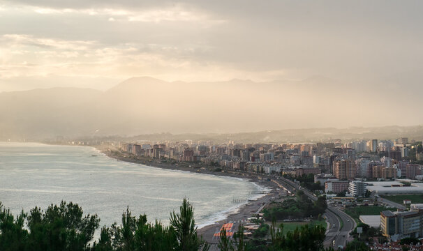 Sunrise over the Mahmutlar town, Alanya.Turkey