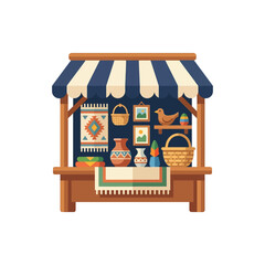 Obraz premium Colorful Market Stall with Various Items.