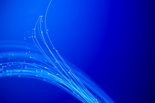 Minimal 3D signal curve rising through a clean blue field