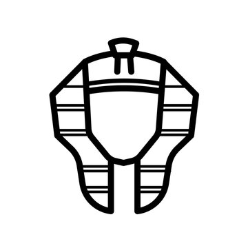 Ancient Egyptian pharaoh head death mask, vector icon