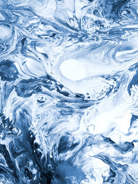 Abstract fantastic creative hand painted blue background