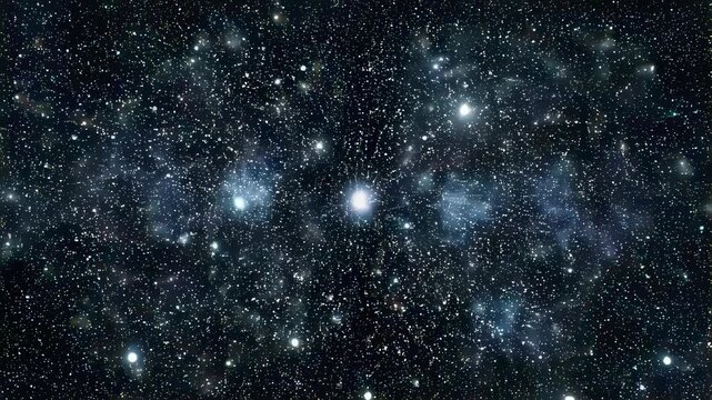 Space nebula with stars at the beginning of universe creation. Biblical genesis concept of cosmic dawn. Vast galaxy background representing infinite divine mystery.