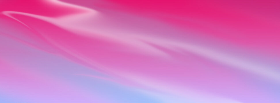 A vibrant abstract background features a smooth gradient transition from bright pink and magenta at the top to soft purple and light blue at the bottom. Subtle wavy lines and streaks of light create a